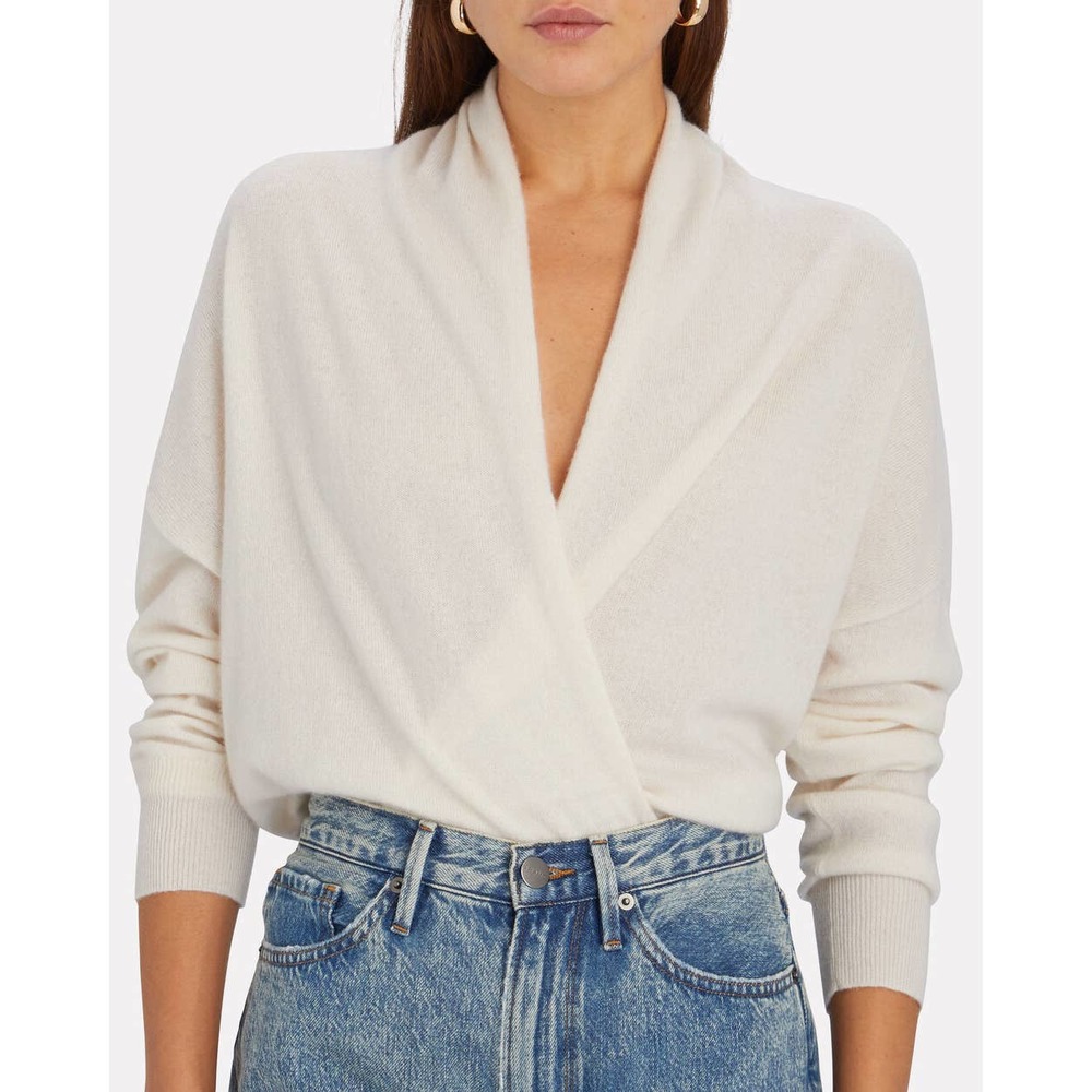 Nili Lotan Lakota Cashmere Sweater in Ivory Size Large